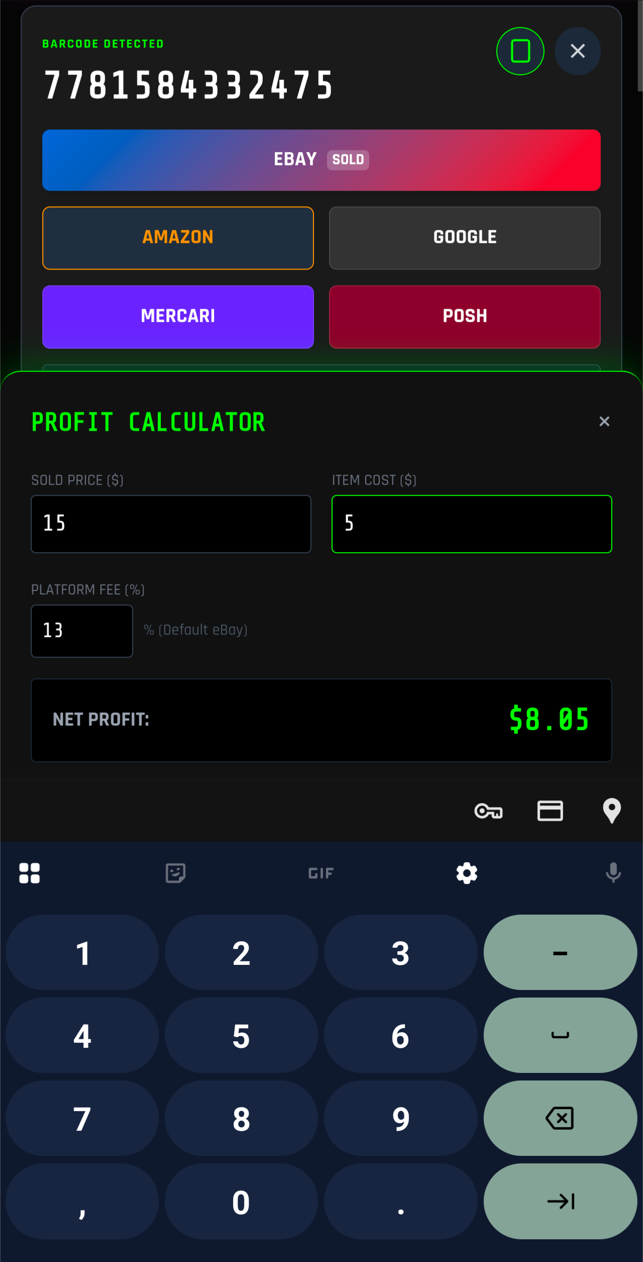 Free eBay & Amazon Profit Calculator | Thrifty Flipper
